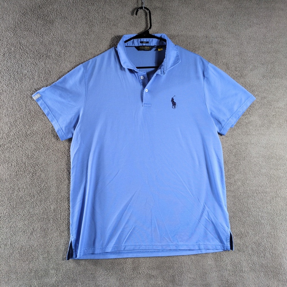 Ralph Lauren Polo Golf Mens Blue Pro Fit Short Sleeve Polo Shirt XL Performance‎
